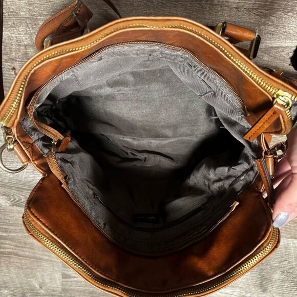 Victor Alfaro Brown Handbag with Crossbody Strap - Picture 8 of 10